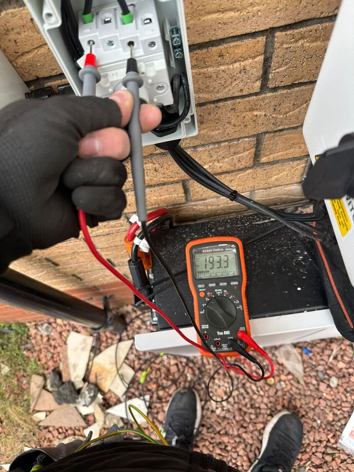 Testing an outside supply with a multimeter